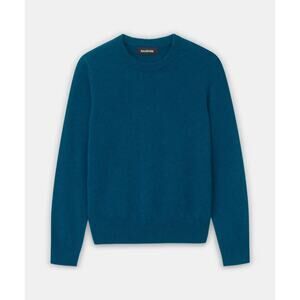 Naadam Men Cashmere Embroidered "This Is My Party Sweater" Teal Medium Cozy Warm